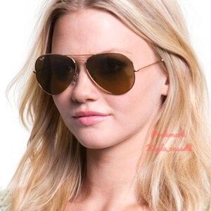 Ray-Ban Aviator Brown Lenses RB3025 Gold Frame New
